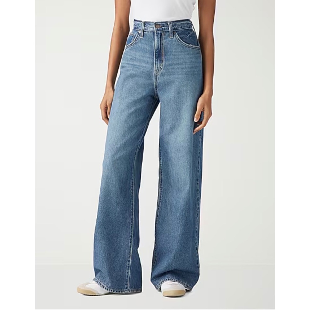 Levis Cinch Baggy High Waisted Wide Leg Jeans Medium Wash Blue Denim Size 31